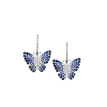 Load image into Gallery viewer, Royal Estate 18K White Gold Sapphire and Diamond Butterfly Earrings