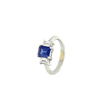 Load image into Gallery viewer, Royal Estate 18K White Gold Sapphire & Diamond Three-Stone Ring