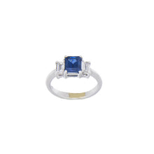 Load image into Gallery viewer, Royal Estate 18K White Gold Sapphire & Diamond Three-Stone Ring