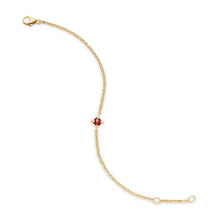 Load image into Gallery viewer, Chatelaine Kids Bracelet in 18K Yellow Gold with Garnet, 4mm