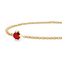 Load image into Gallery viewer, Chatelaine Kids Bracelet in 18K Yellow Gold with Garnet, 4mm