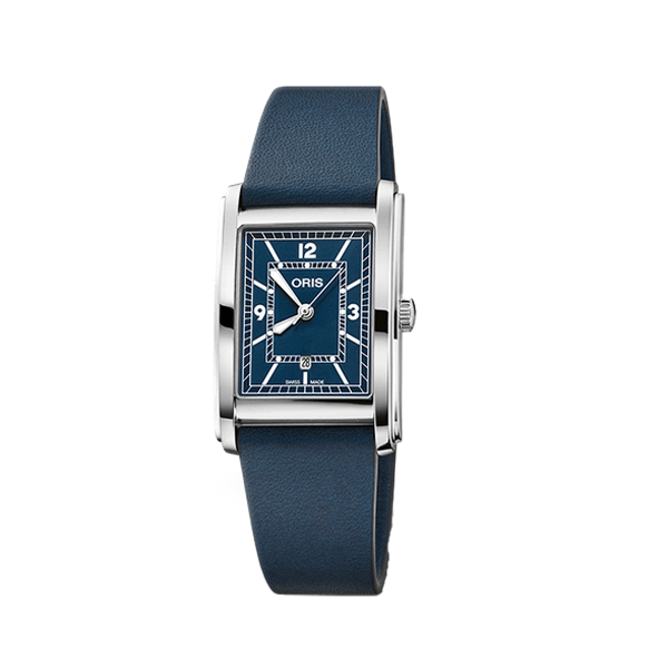 Oris Rectangular Blue Dial Blue Strap