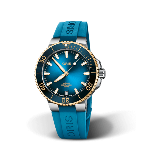 Oris Aquis Bicolor Blue Dial Blue Strap