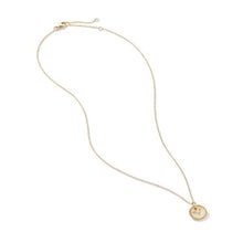 Load image into Gallery viewer, V Initial Charm Necklace in 18K Yellow Gold with Pave Diamonds