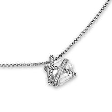 Load image into Gallery viewer, Cable Wrap Necklace in Sterling Silver with Crystal and Diamonds, 12.5mm