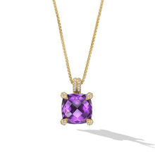 Load image into Gallery viewer, Chatelaine Pendant Necklace in 18K Yellow Gold with Amethyst and Diamonds, 11mm