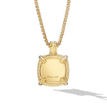 Load image into Gallery viewer, Chatelaine Pave Bezel Pendant Necklace in 18K Yellow Gold with Blue Topaz and Diamonds, 14mm