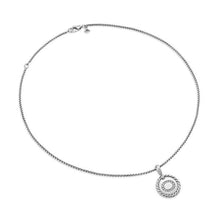 Load image into Gallery viewer, Initial Charm Necklace in Sterling Silver with Diamond O