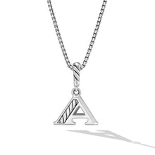 Load image into Gallery viewer, Pave Initial Pendant Necklace in Sterling Silver with Diamond A