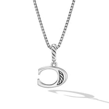 Load image into Gallery viewer, Pave Initial Pendant Necklace in Sterling Silver with Diamond C