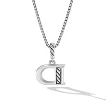 Load image into Gallery viewer, Pave Initial Pendant Necklace in Sterling Silver with Diamond D