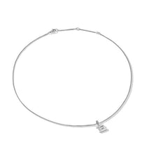 Load image into Gallery viewer, Pave Initial Pendant Necklace in Sterling Silver with Diamond E