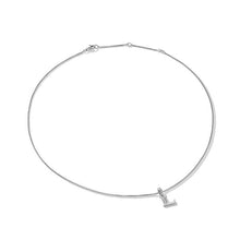 Load image into Gallery viewer, Pave Initial Pendant Necklace in Sterling Silver with Diamond L