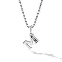 Load image into Gallery viewer, Pave Initial Pendant Necklace in Sterling Silver with Diamond M