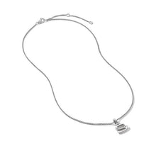 Load image into Gallery viewer, Pave Initial Pendant Necklace in Sterling Silver with Diamond S