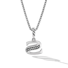Load image into Gallery viewer, Pave Initial Pendant Necklace in Sterling Silver with Diamond S