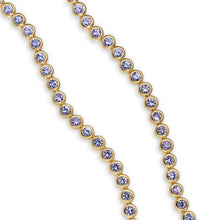 Load image into Gallery viewer, Bezel Set Tennis Necklace in 18K Yellow Gold with Tanzanite, 4.7mm