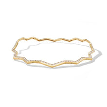 Load image into Gallery viewer, Zig Zag Stax Necklace in 18K Yellow Gold with Diamonds, 5mm