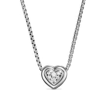 Load image into Gallery viewer, Puffy Heart Pendant Necklace in Sterling Silver with Diamonds, 7.8mm