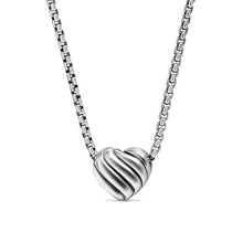Load image into Gallery viewer, Puffy Heart Pendant Necklace in Sterling Silver with Diamonds, 7.8mm