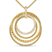Load image into Gallery viewer, Crossover Trio Pendant Necklace in 18K Yellow Gold with Diamonds, 39.5mm