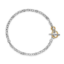 Load image into Gallery viewer, DY Mercer Toggle Chain Necklace in Sterling Silver with 18K Yellow Gold and Diamonds, 8mm