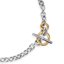 Load image into Gallery viewer, DY Mercer Toggle Chain Necklace in Sterling Silver with 18K Yellow Gold and Diamonds, 8mm