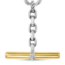 Load image into Gallery viewer, DY Mercer Petite Toggle Chain Necklace in Sterling Silver and 18K Yellow Gold with Diamonds, 4.5mm