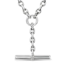 Load image into Gallery viewer, DY Mercer Petite Toggle Chain Necklace in Sterling Silver with Diamonds, 4.5mm