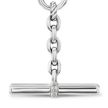Load image into Gallery viewer, DY Mercer Petite Toggle Chain Necklace in Sterling Silver with Diamonds, 4.5mm