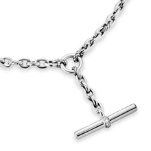 Load image into Gallery viewer, DY Mercer Petite Toggle Chain Necklace in Sterling Silver with Diamonds, 4.5mm
