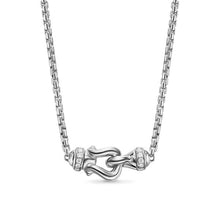 Load image into Gallery viewer, Petite Buckle Necklace in Sterling Silver with Diamonds, 16.2mm