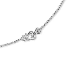 Load image into Gallery viewer, Petite Buckle Necklace in Sterling Silver with Diamonds, 16.2mm