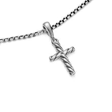 Load image into Gallery viewer, Cable Cross Pendant Necklace in Sterling Silver, 17.5mm