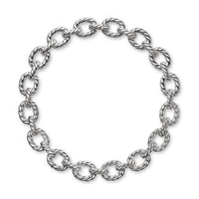 Load image into Gallery viewer, Sculpted Cable Oval Link Necklace in Sterling Silver, 18mm