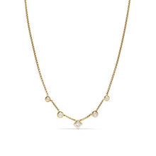 Load image into Gallery viewer, Petite Modern Renaissance Station Chain Necklace in 18K Yellow Gold with Diamonds, 3.4mm