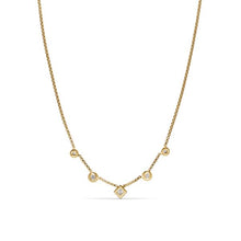 Load image into Gallery viewer, Petite Modern Renaissance Station Chain Necklace in 18K Yellow Gold with Diamonds, 3.4mm