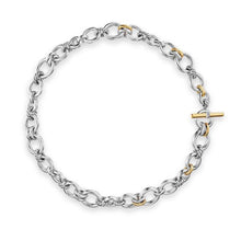 Load image into Gallery viewer, DY Mercer Chain Necklace in Sterling Silver with 18K Yellow Gold and Diamonds, 8mm