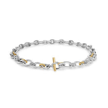 Load image into Gallery viewer, DY Mercer Chain Necklace in Sterling Silver with 18K Yellow Gold and Diamonds, 8mm