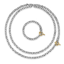 Load image into Gallery viewer, DY Mercera Convertible Chain Necklace in Sterling Silver with 18K Yellow Gold and Diamonds, 8mm