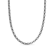 Load image into Gallery viewer, Streamline Link Necklace in Sterling Silver with Black Diamonds, 5.5mm