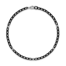 Load image into Gallery viewer, DY Madison Chain Necklace in Black Titanium with Sterling Silver, 8.5mm