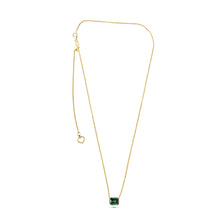 Load image into Gallery viewer, Royal Collection 14K Yellow Gold 3.39 CT Emerald Cut Emerald Bezel Necklace