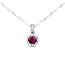 Load image into Gallery viewer, Martin Flyer 14K White Gold 0.63 ct Ruby with 0.13 ct Diamond Necklace