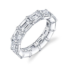 Load image into Gallery viewer, Royal Collection 18K White Gold 3.16 CTW Emerald Cut Diamond Buttercup Eternity Band