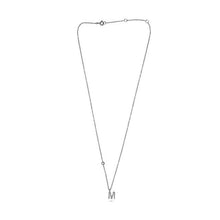 Load image into Gallery viewer, Royal Collection 14K White Gold Pave Diamond Initial M Pendant Necklace
