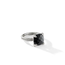 Load image into Gallery viewer, Chatelaine Ring in Sterling Silver with Black Onyx and Diamonds, 11mm