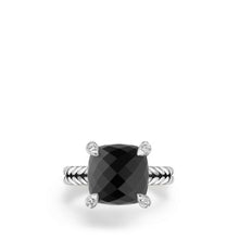 Load image into Gallery viewer, Chatelaine Ring in Sterling Silver with Black Onyx and Diamonds, 11mm