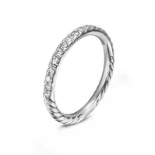 Load image into Gallery viewer, Cable Collectibles Stack Ring in Sterling Silver with Diamonds, 2mm