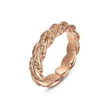 Load image into Gallery viewer, Sculpted Cable Flex Band Ring in 18K Rose Gold with Cognac Diamonds, 5mm